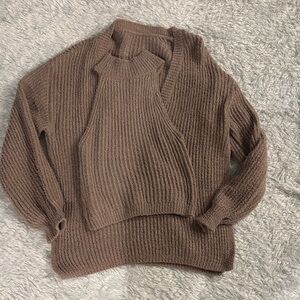 Cozy Brown Knit Sweater